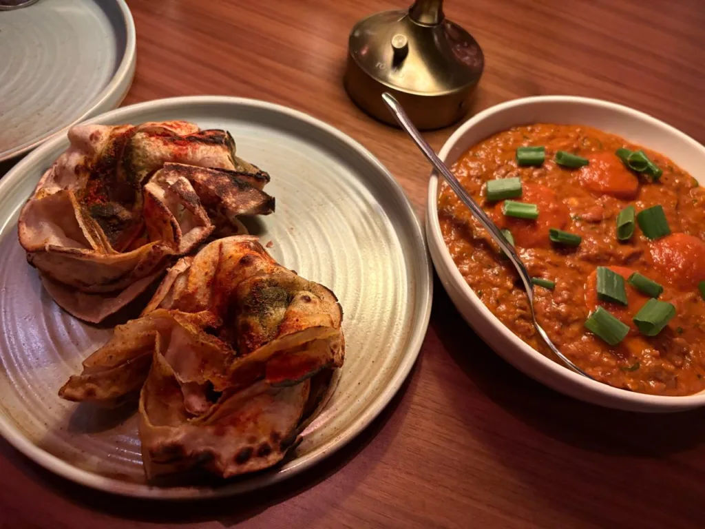 comorin malai paneer rara with chilli mint parantha