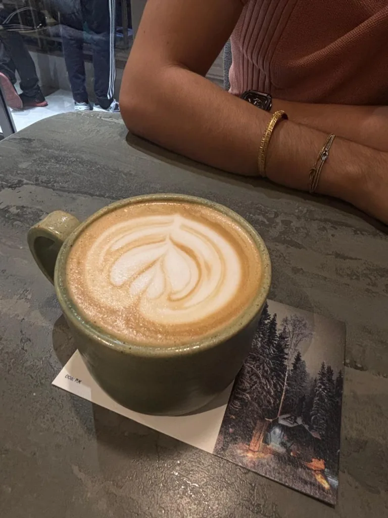 salted caramel jaggery hot latte slow cafe