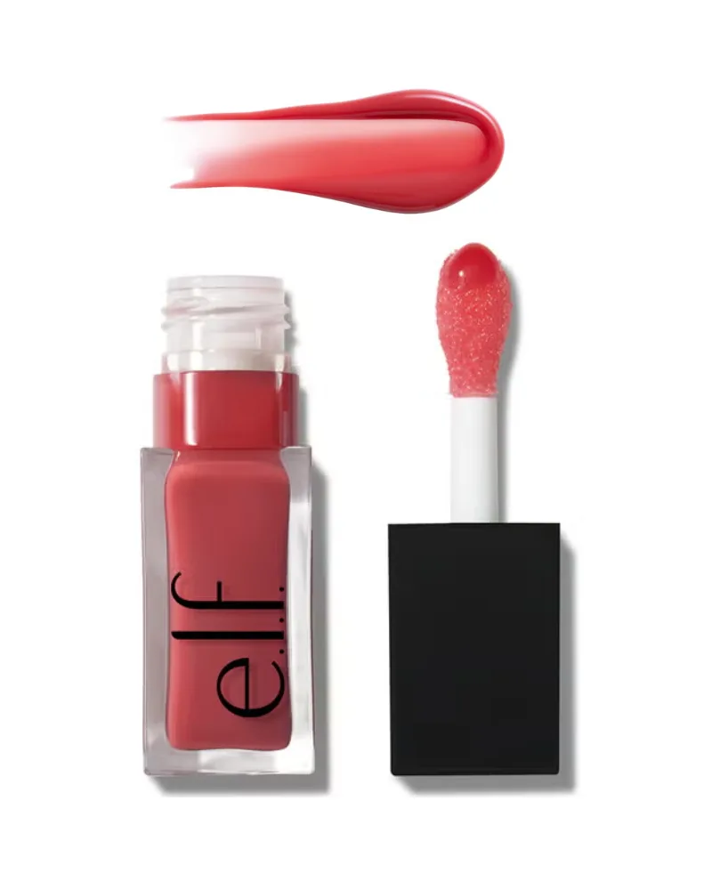 Elf Glow Reviver Lip Oil in Rose Envy shade with sheer glossy finish